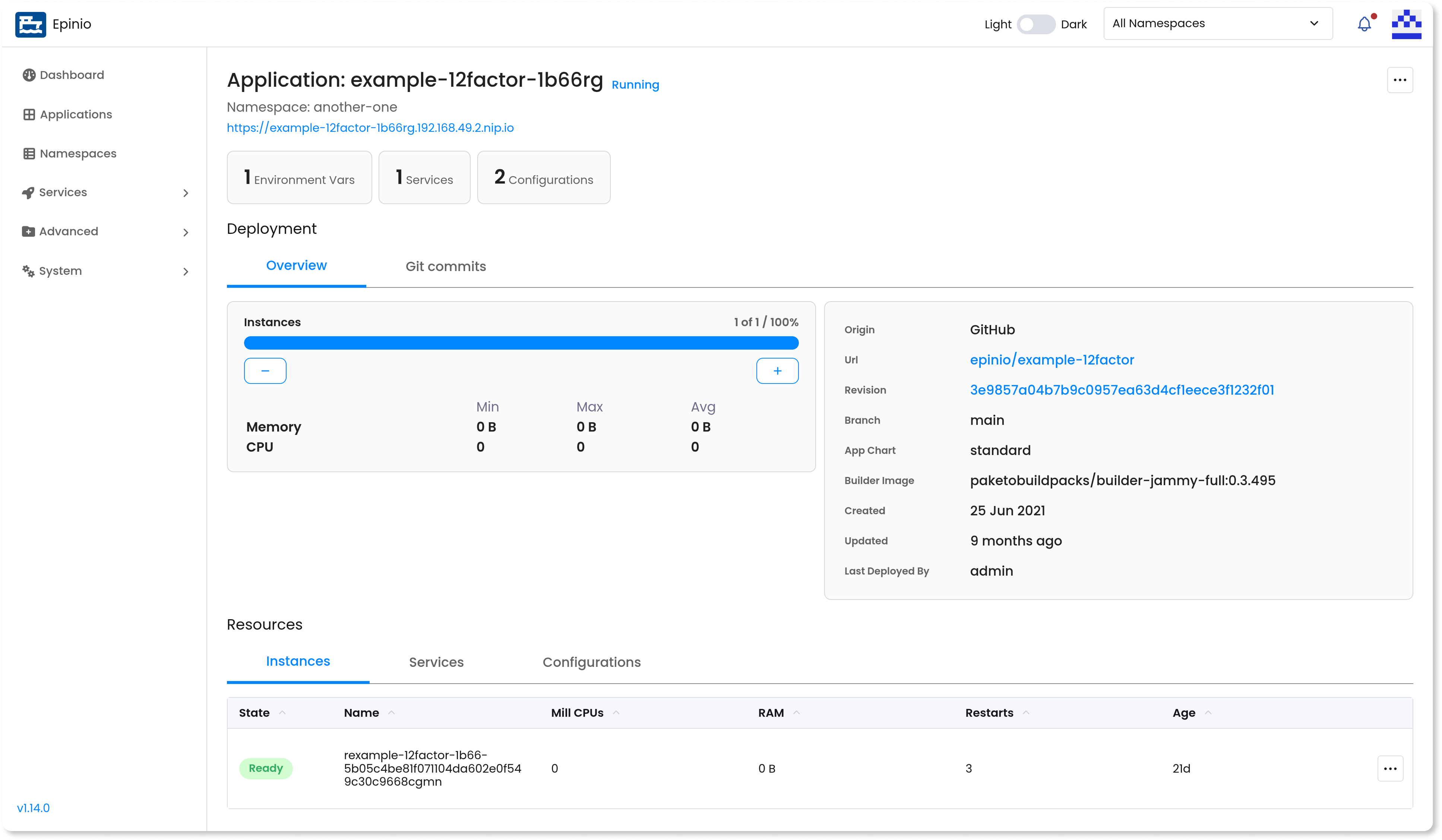 Epinio Application Management